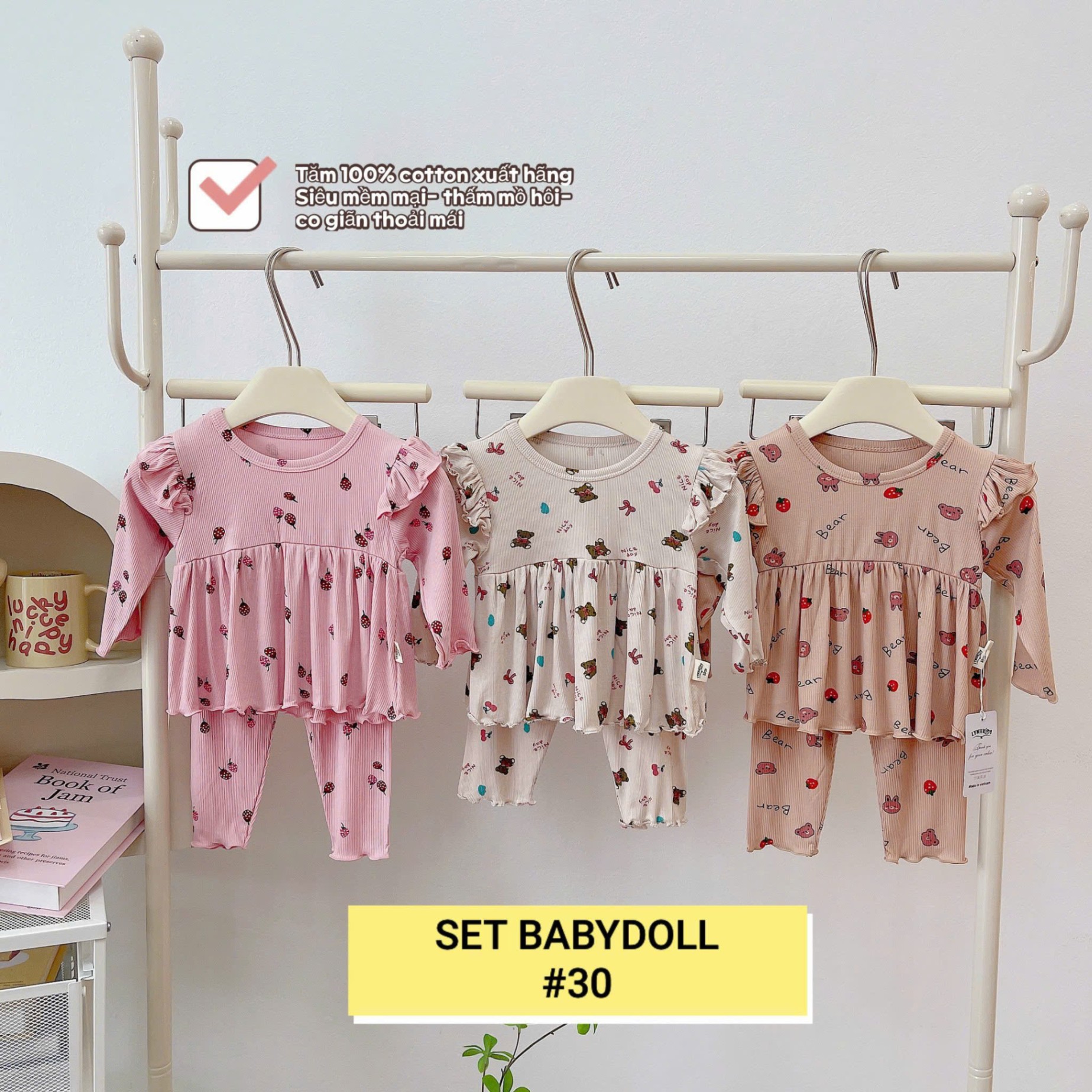 SET 3 BỘ BABYDOLL CÁNH TIÊN BÉ GÁI