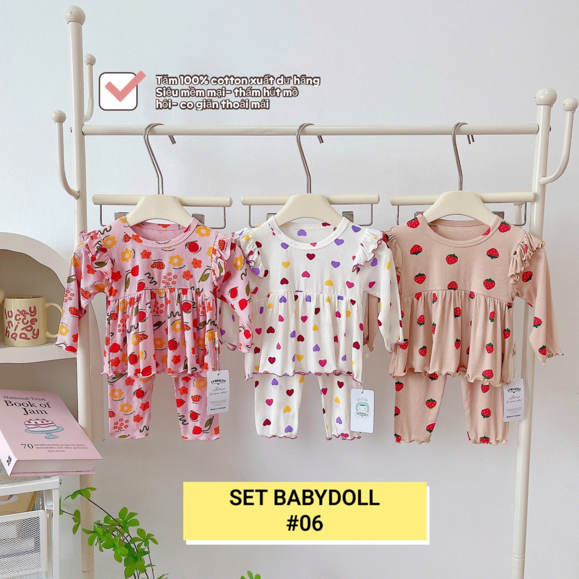 SET 3 BỘ BABYDOLL CÁNH TIÊN BÉ GÁI