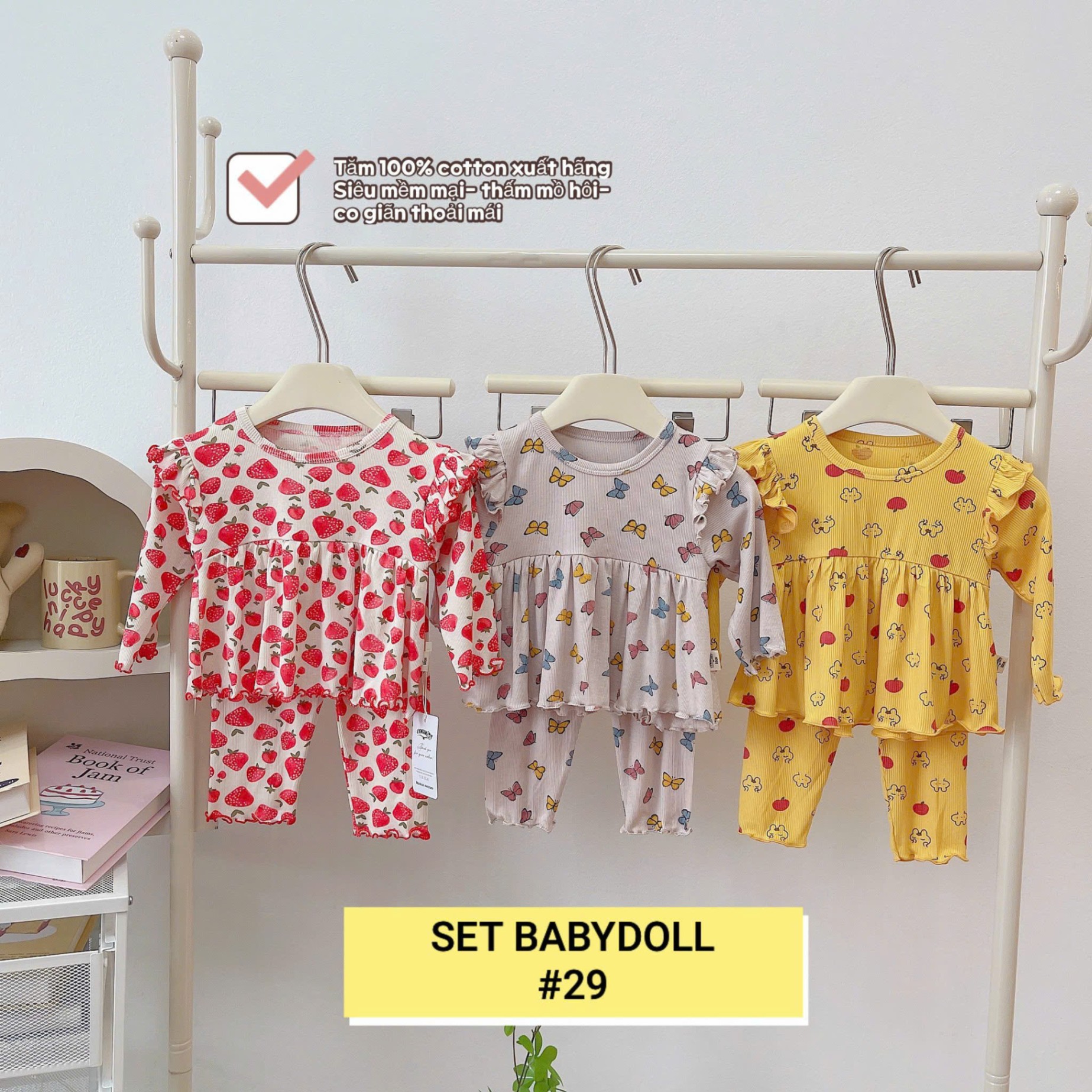 SET 3 BỘ BABYDOLL CÁNH TIÊN BÉ GÁI