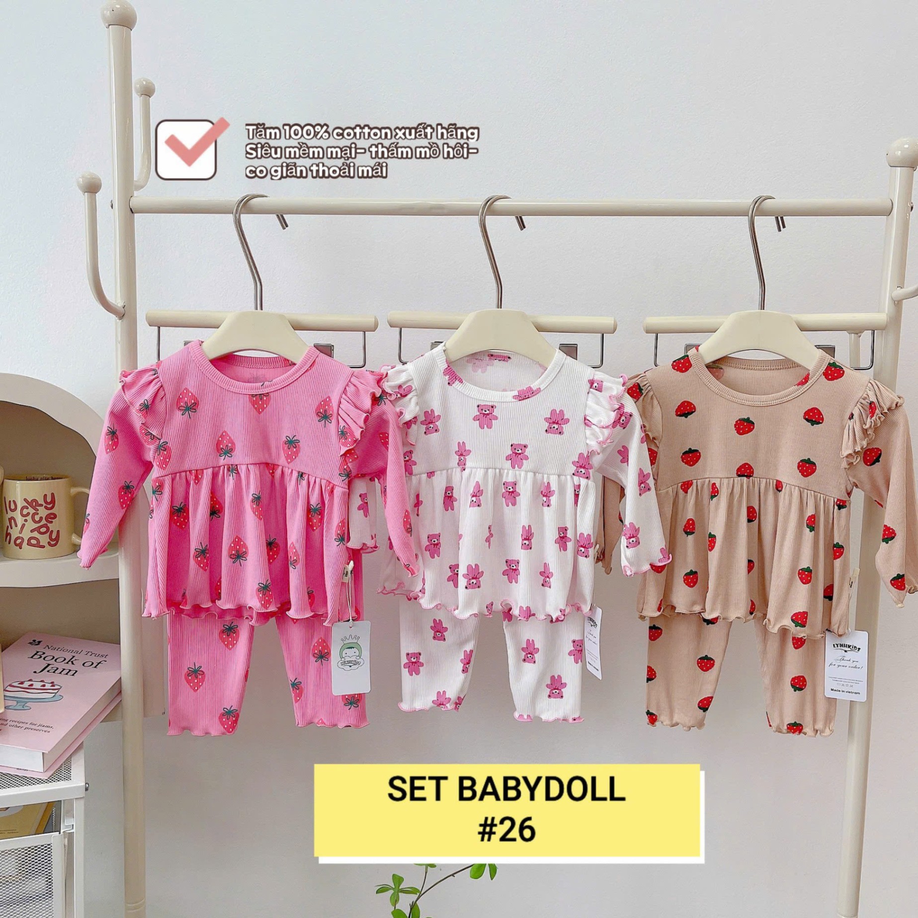 SET 3 BỘ BABYDOLL CÁNH TIÊN BÉ GÁI