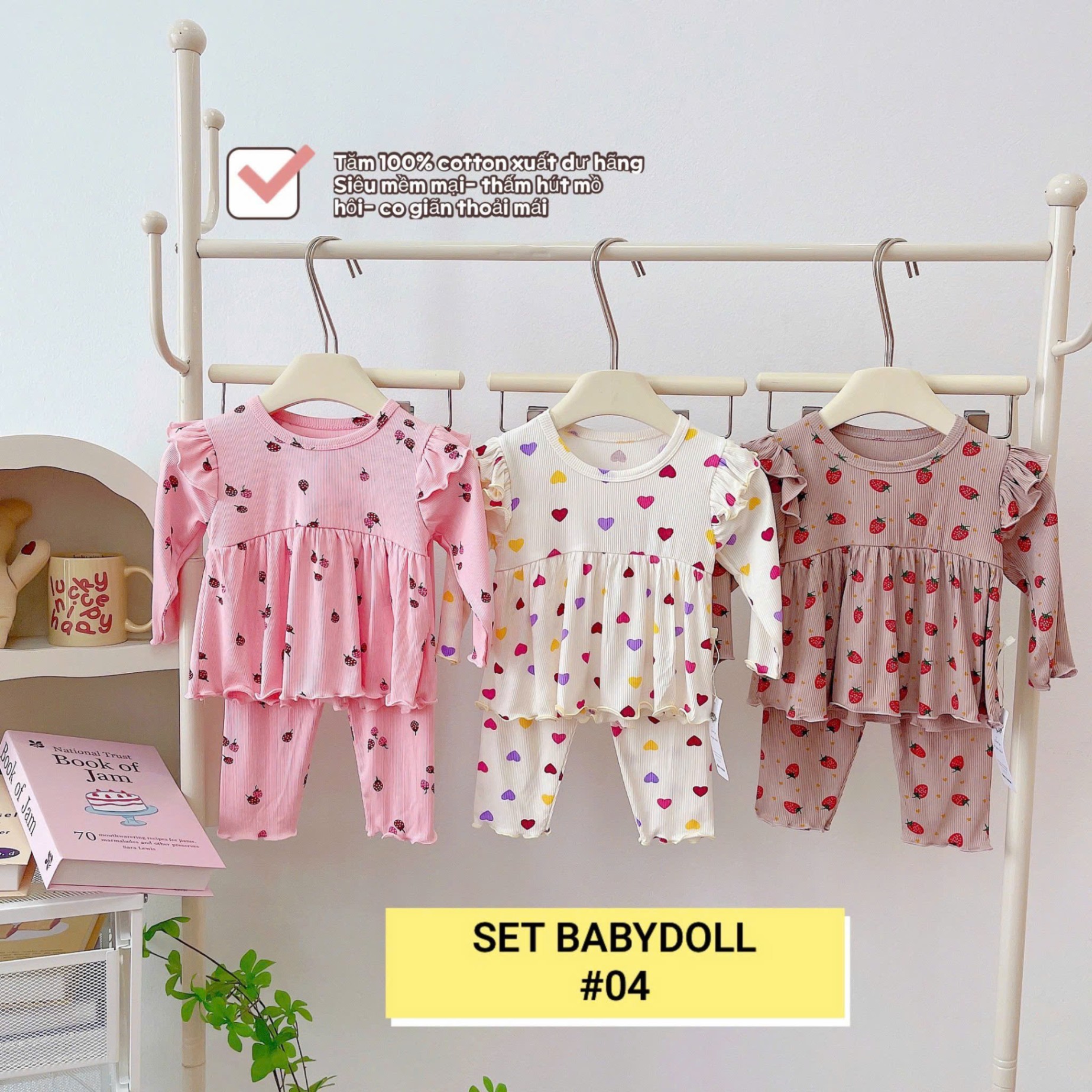 SET 3 BỘ BABYDOLL CÁNH TIÊN BÉ GÁI