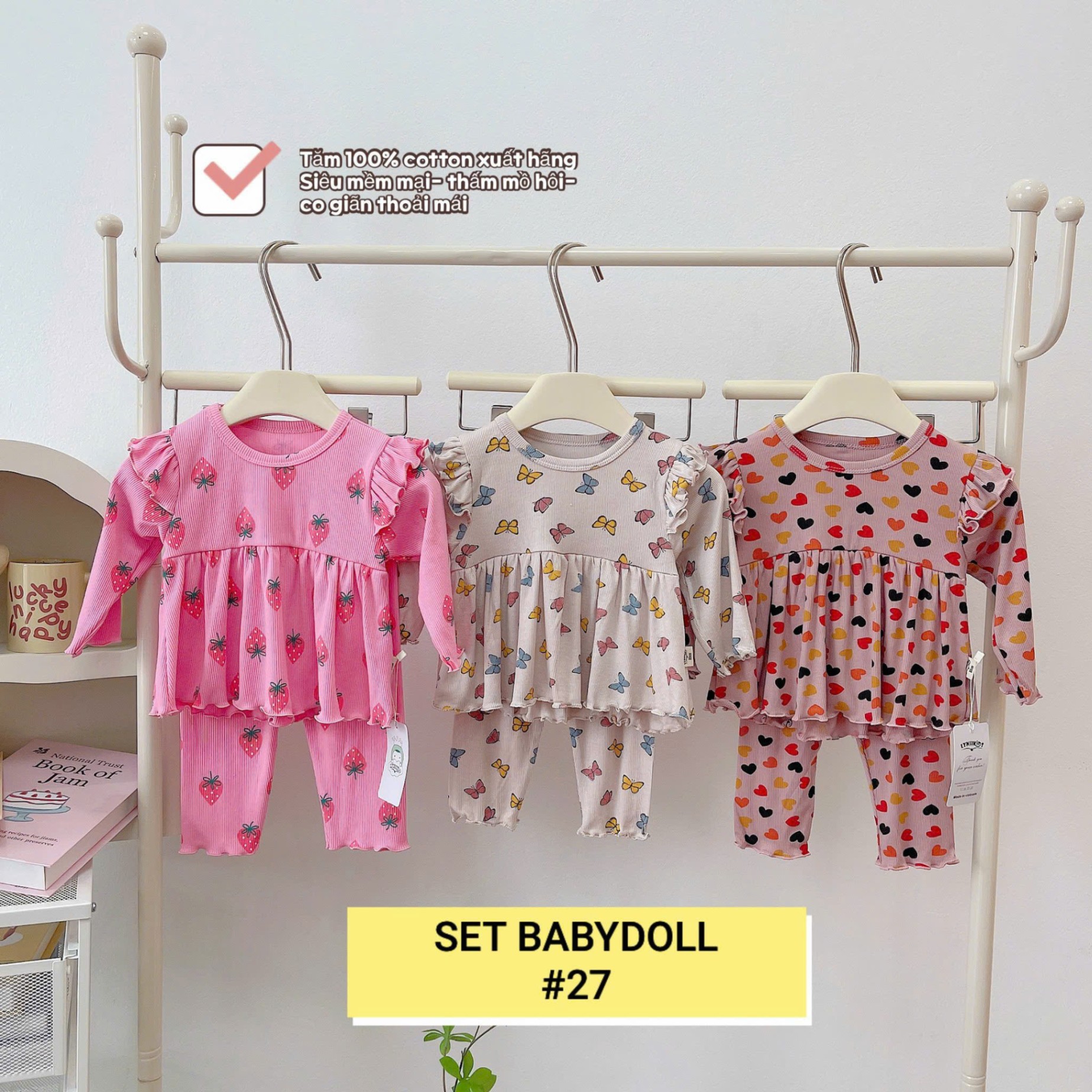 SET 3 BỘ BABYDOLL CÁNH TIÊN BÉ GÁI