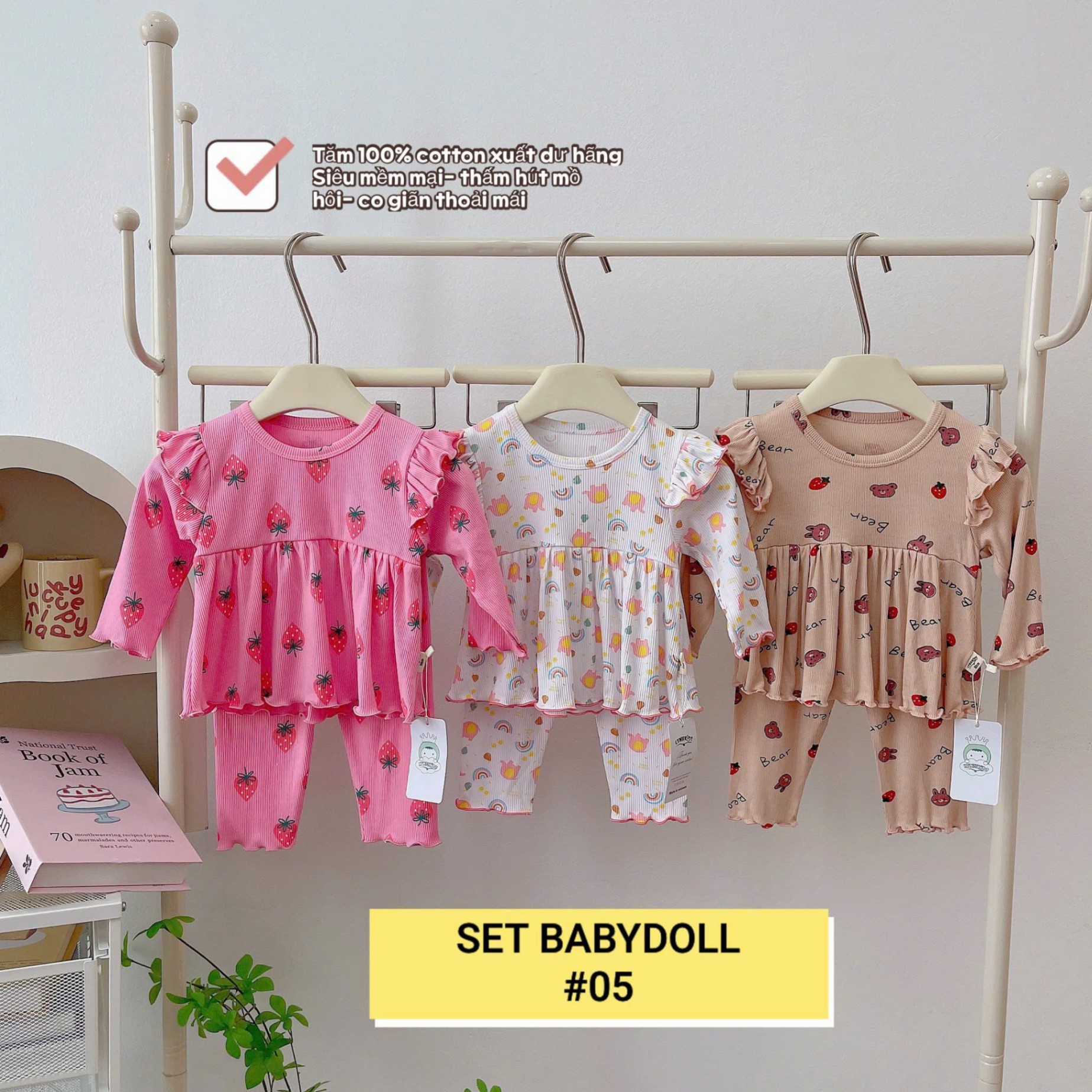 SET 3 BỘ BABYDOLL CÁNH TIÊN BÉ GÁI