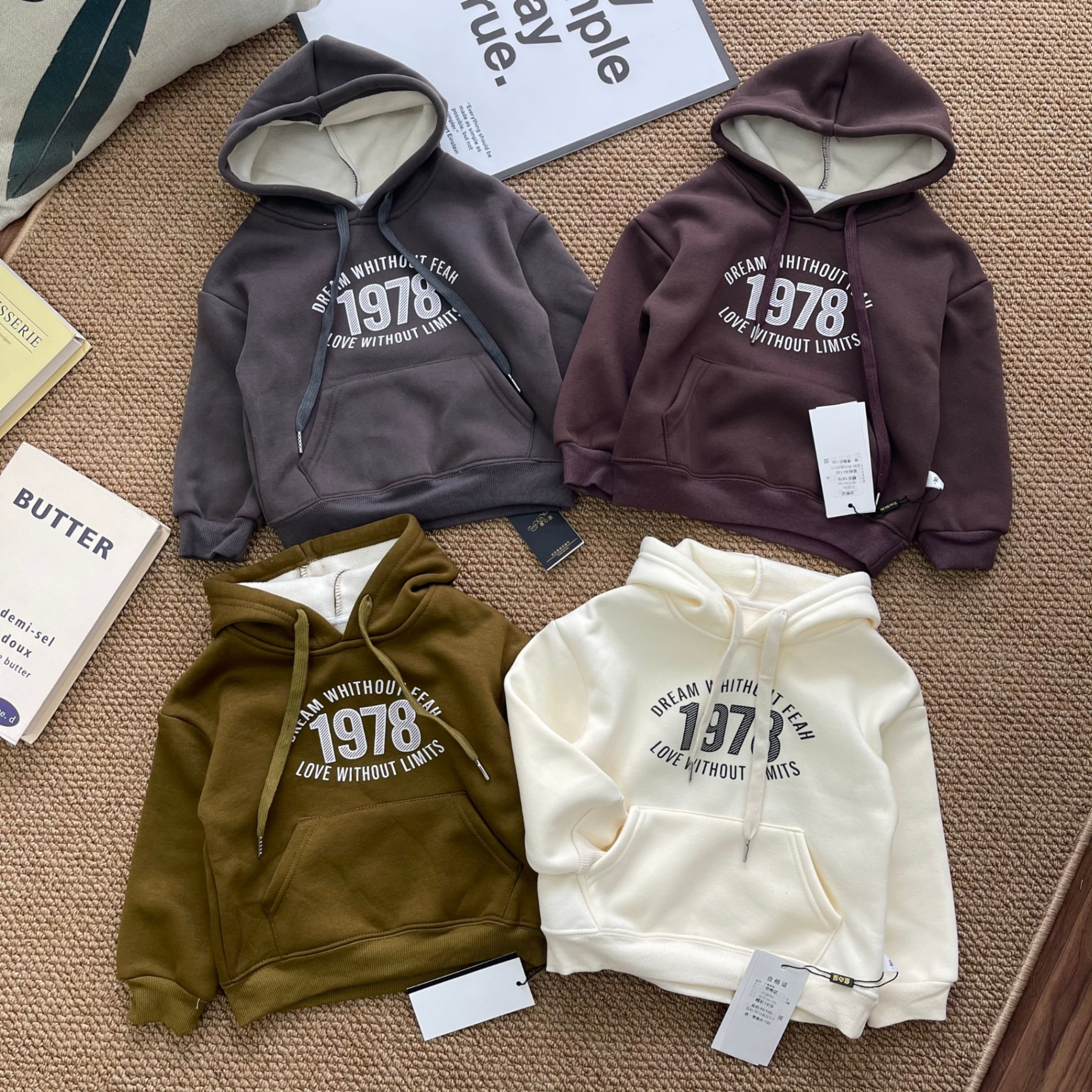 ÁO NỈ HOODIE 1978 QC LÓT LÔNG CỪU CHO BÉ