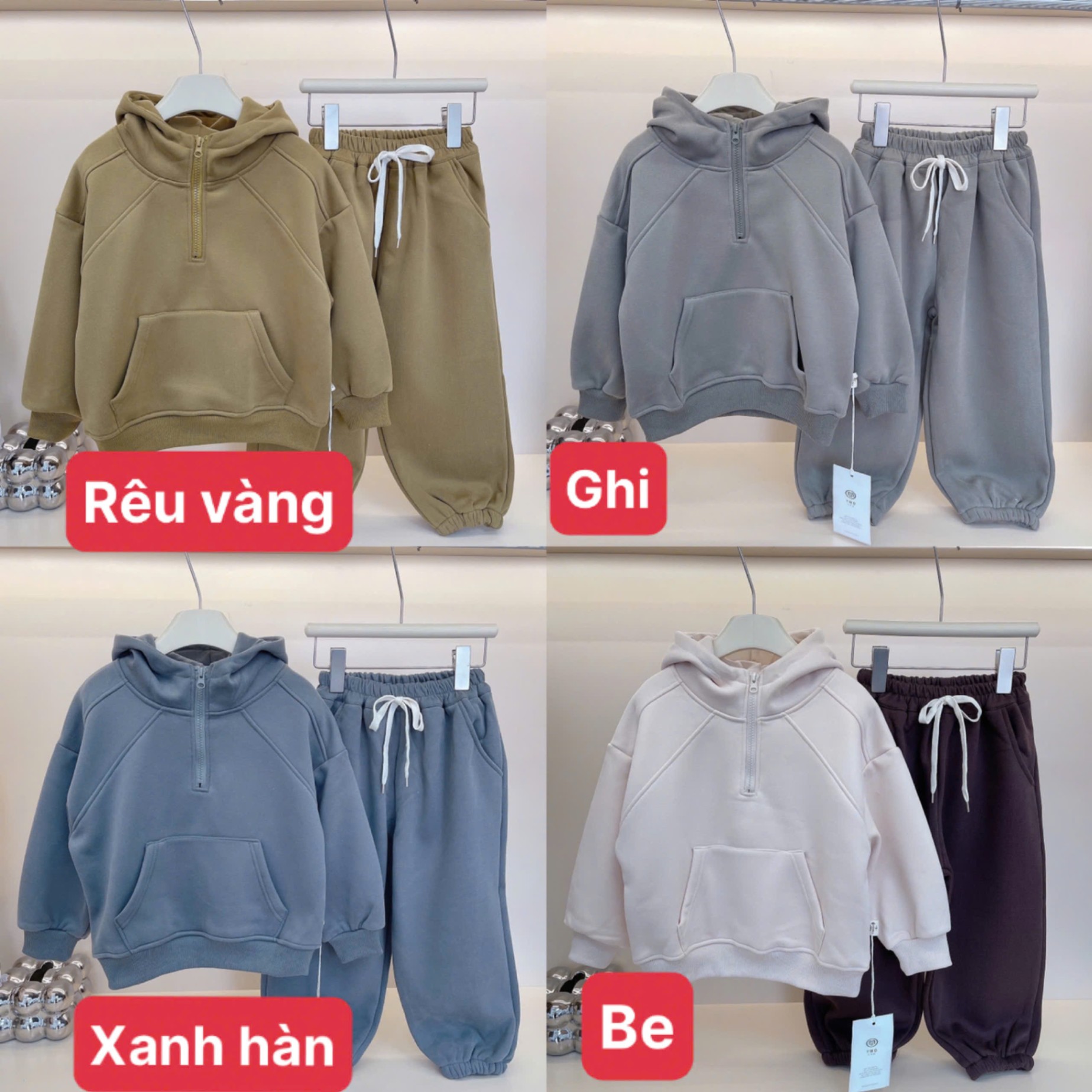 BỘ NỈ HOODIE LÓT LÔNG SIZE ĐẠI - D9946