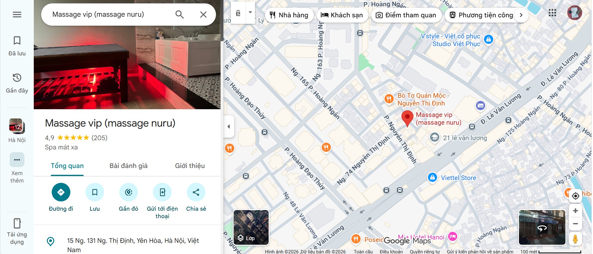VIP Massage Nuru cũng nhận được nhiều phản hồi tích cực từ khách hàng trên Google