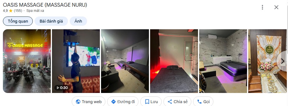 Oasis Massage là mức đánh giá 4.9/5 sao từ hơn 155 lượt đánh giá trên Google Maps