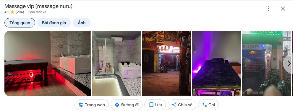 VIP Massage Nuru hiện sở hữu 4.9/5 sao cùng hơn 204 lượt đánh giá