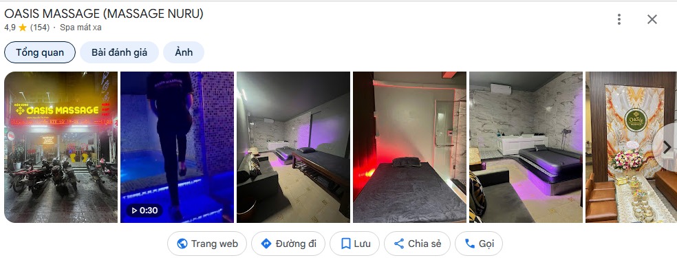 Hiện Oasis Massage sở hữu 4.9/5 sao từ hơn 155 đánh giá trên Google Maps