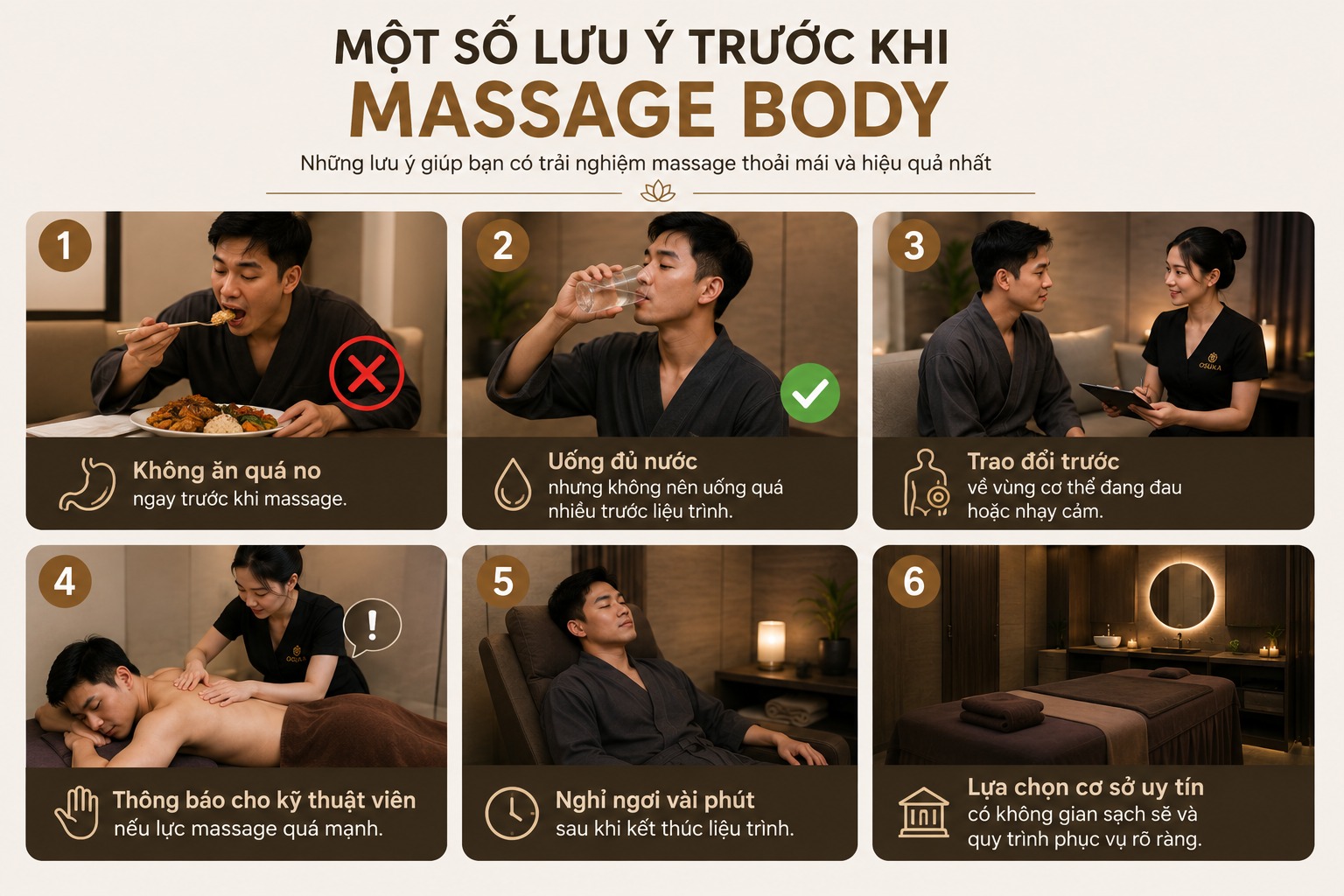 Một số lưu ý trước khi massage body