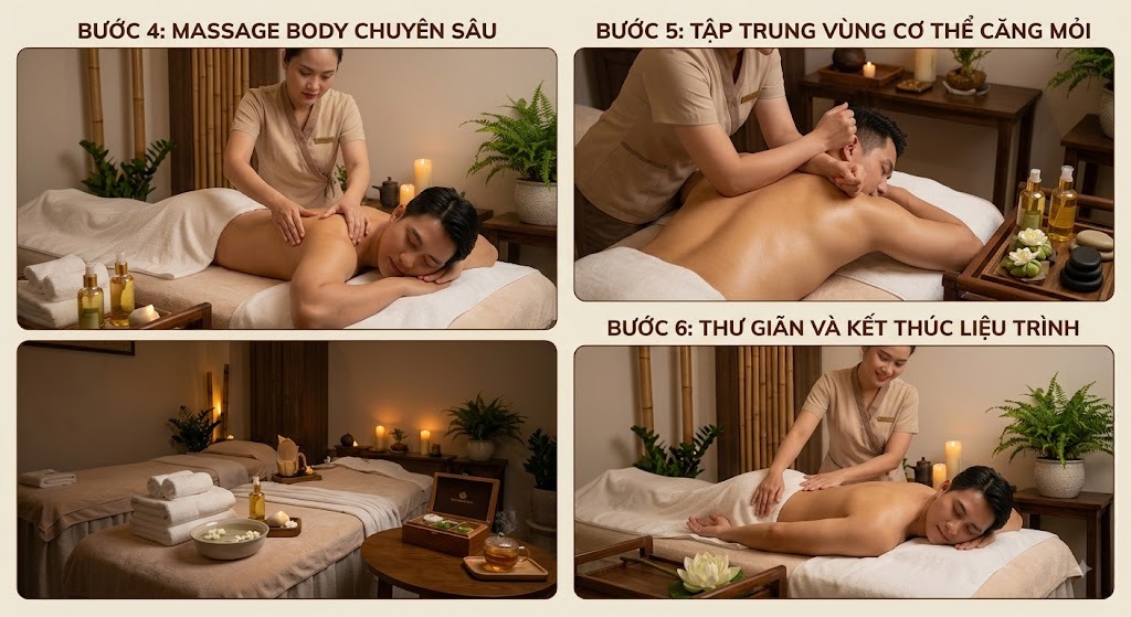 Quy trình massage body gồm những bước nào?