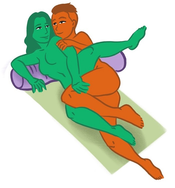 Tư thế Little Spoon Leg Lift (Nâng chân)