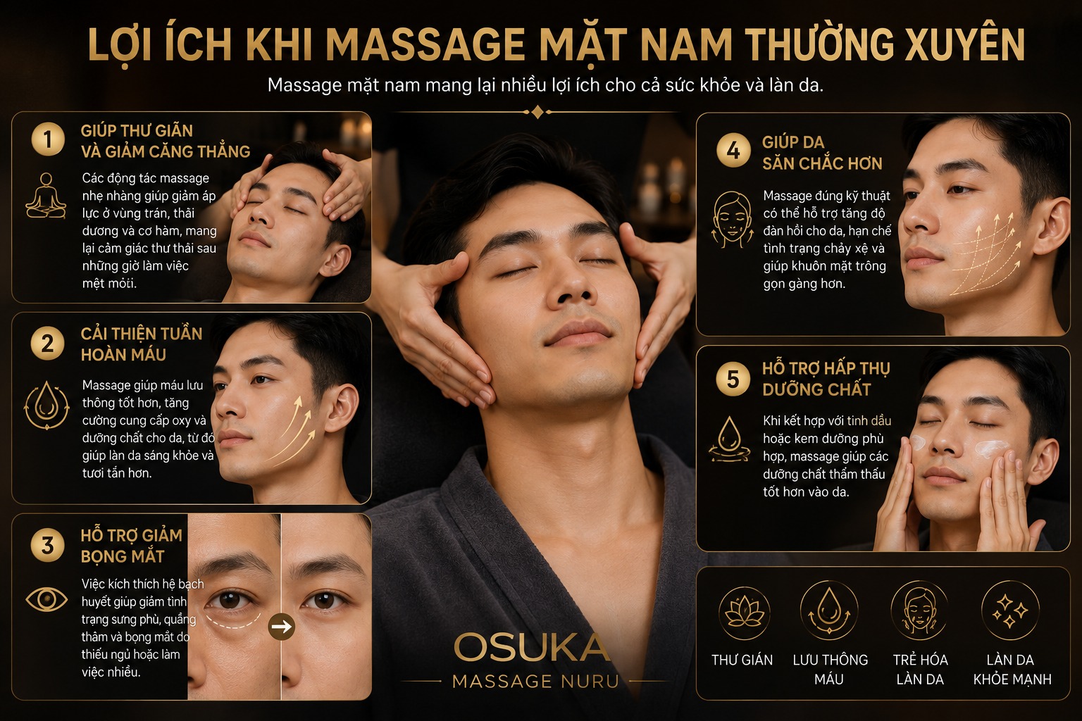 Massage mặt nam tại Massage Nuru OSUKA