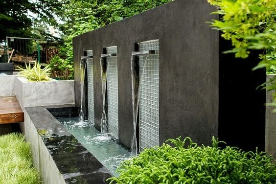 Thiết kế thác nước kính hiện đại cho sảnh văn phòng