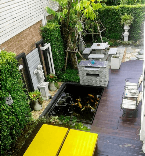 Hồ cá Koi mini cho không gian nhỏ, sang trọng
