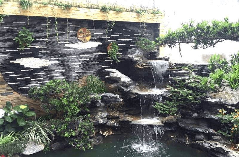 Hồ cá Koi tạo cảnh quan tuyệt đẹp giữa vườn hoa