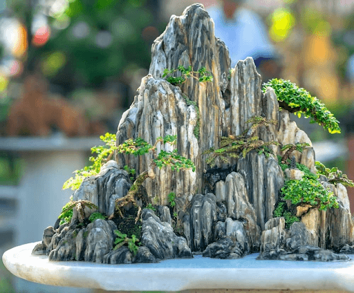 Hòn non bộ tiểu cảnh mini phù hợp không gian nhỏ