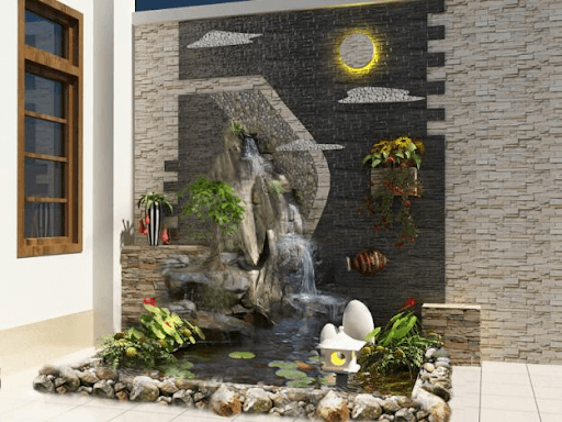Hòn non bộ có đèn LED tạo ánh sáng lung linh