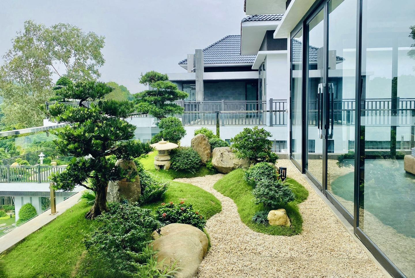 Tô điểm sân thượng với hoa và cây xanh