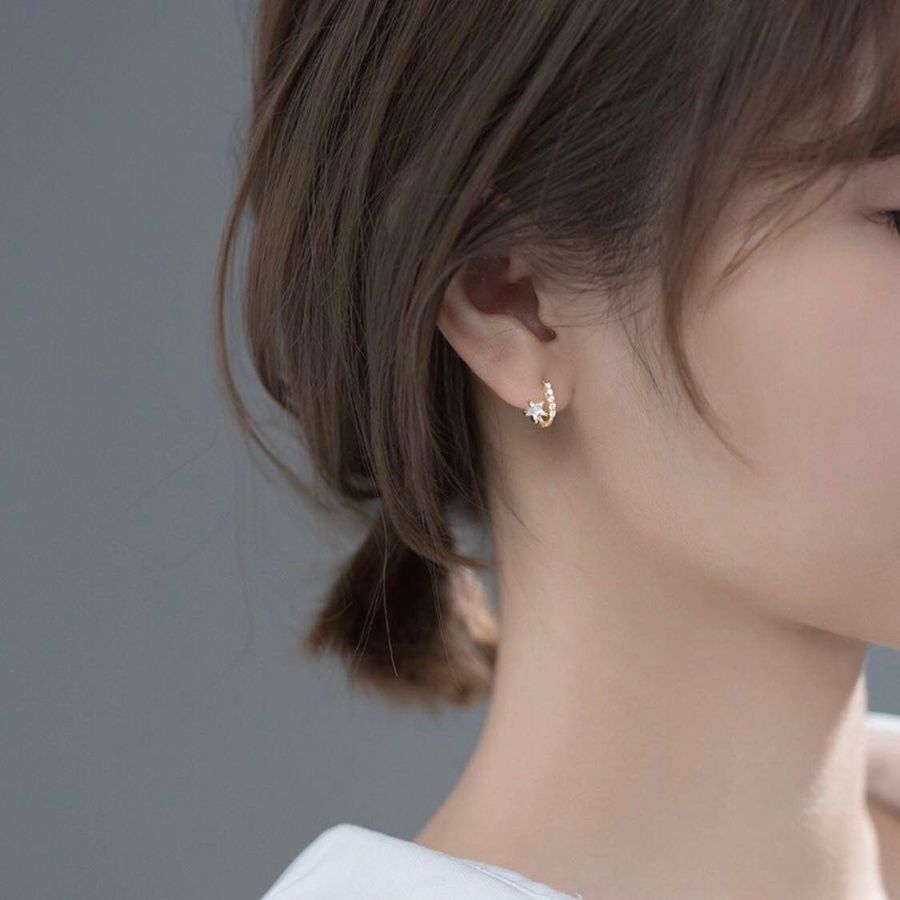 Khuyên tai bạc ngôi sao K6041