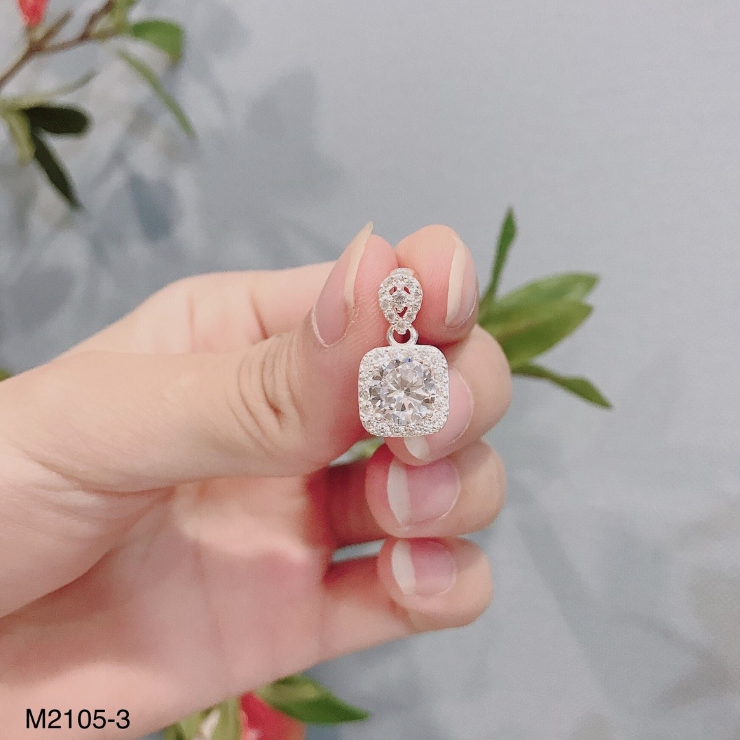 Mặt stone in aqua móc hạt chanh đính đá PA HT