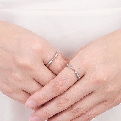 Nhẫn đôi bạc 925 Vera Rings DẾ BẠC