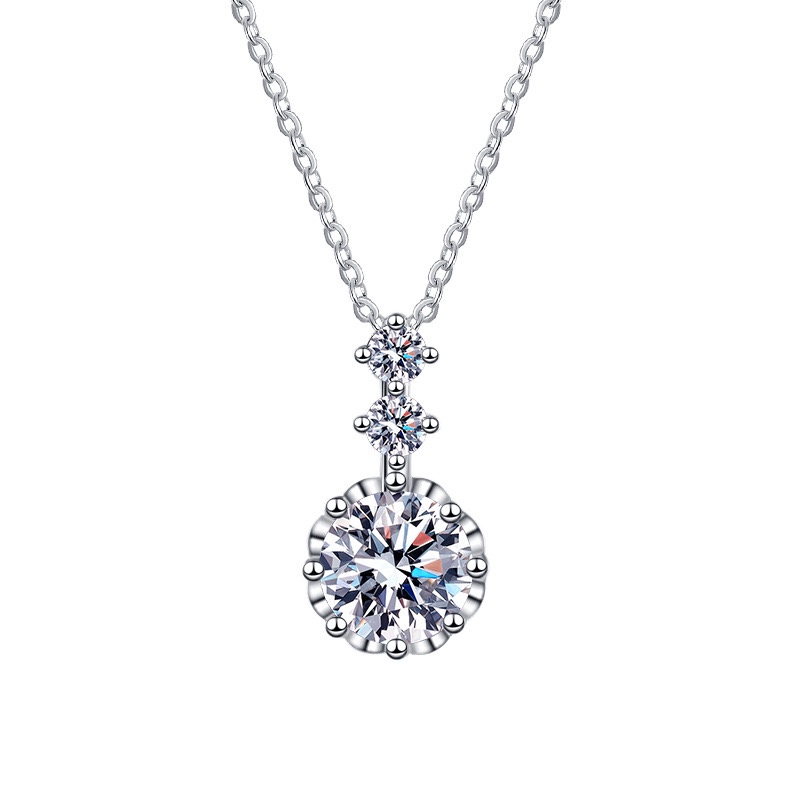 Dây chuyền bạc 925 Mặt Lady bạc xi vàng trắng Z34 - Kim Cương Moissanite