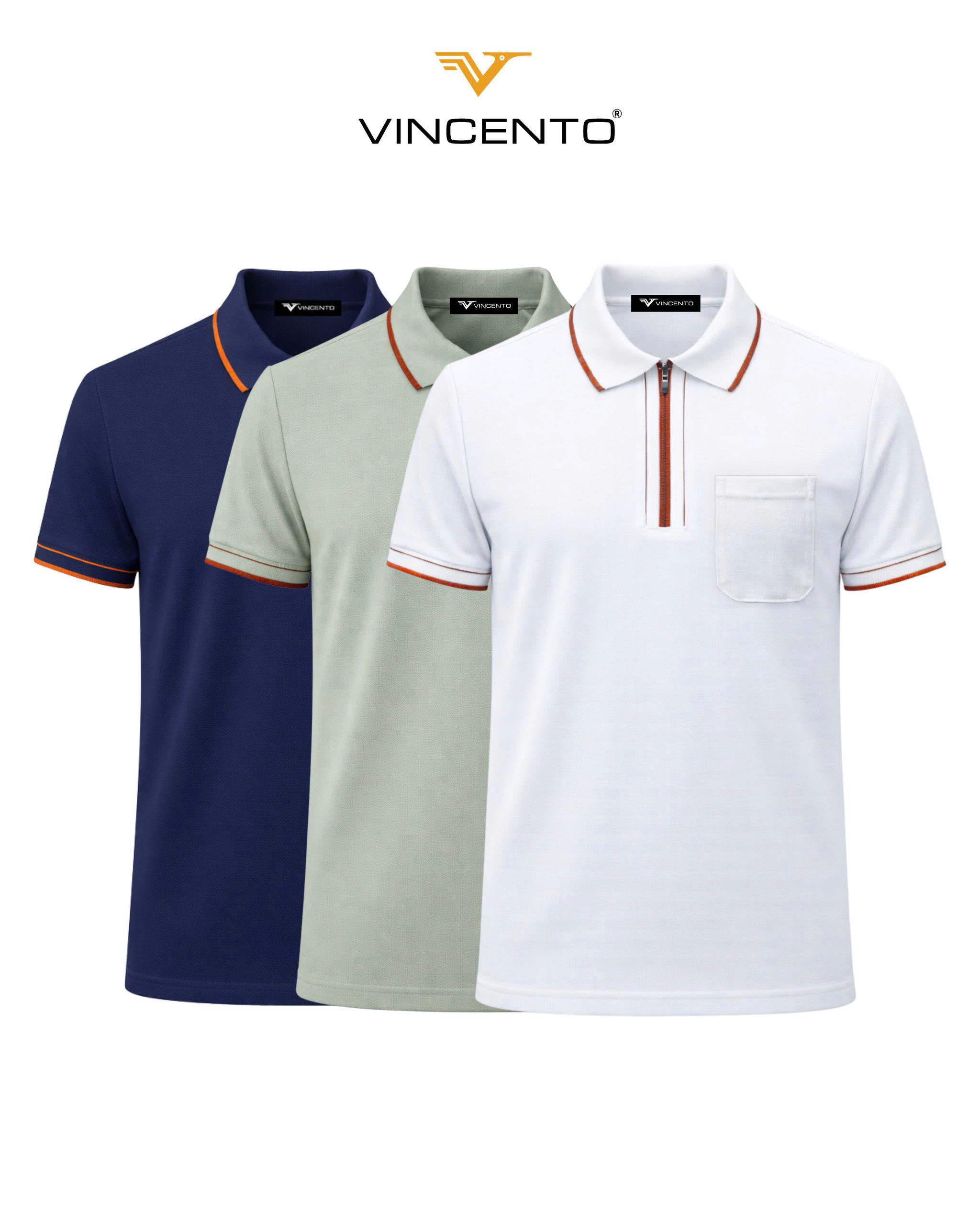 Áo polo cổ zip có túi-A33256