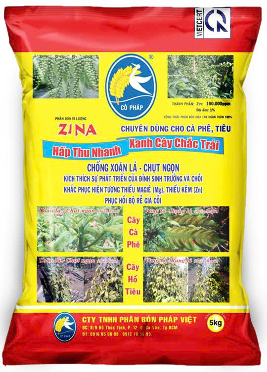 Phân bón Cò Pháp ZINA GÓI 5kg