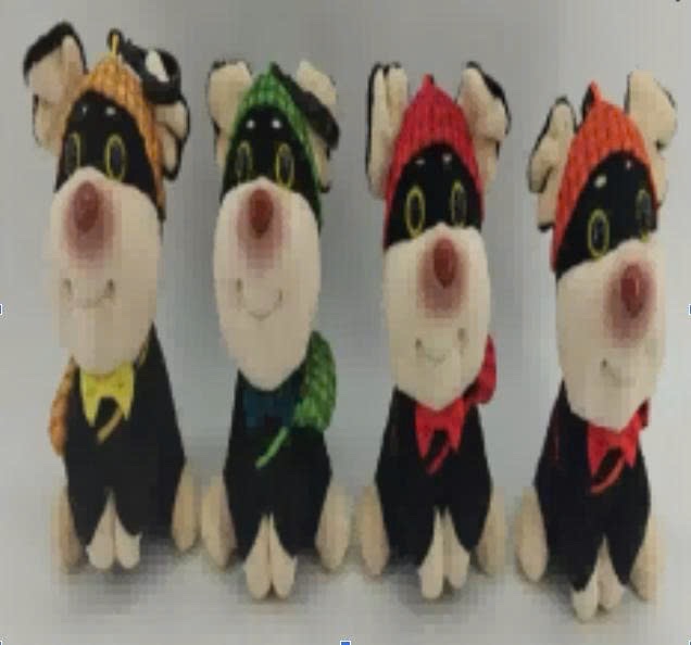MK Chó Đen Đội Mũ 12cm