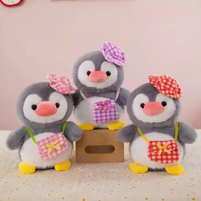 ĐG 30cm Cánh Cụt Đội Mũ Đeo Túi