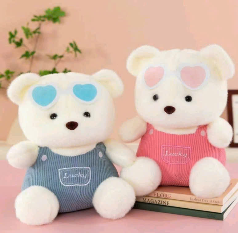 ĐG 30cm Gấu Đeo Kính Trái Tim