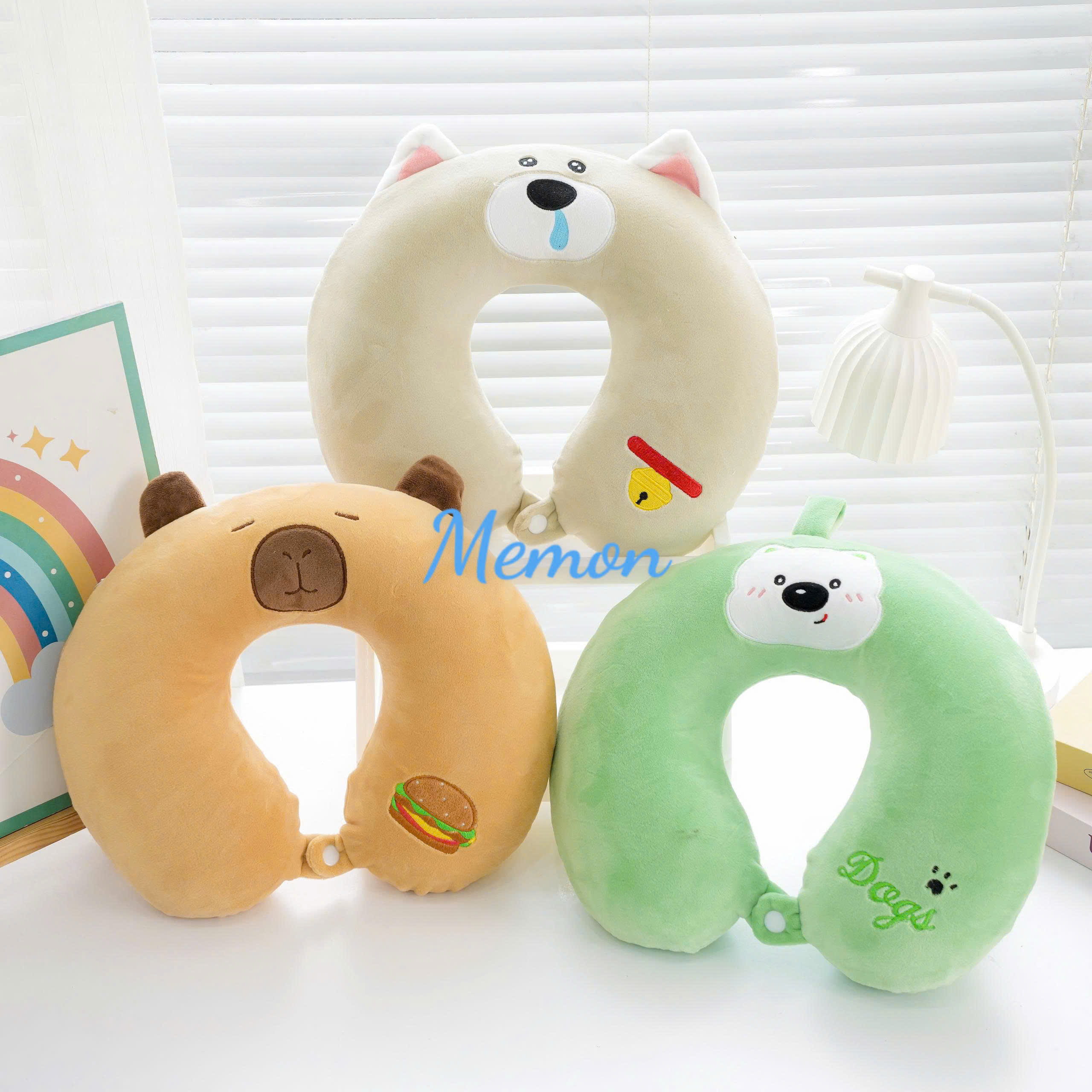Gối Cổ Cao Su Chó Trắng