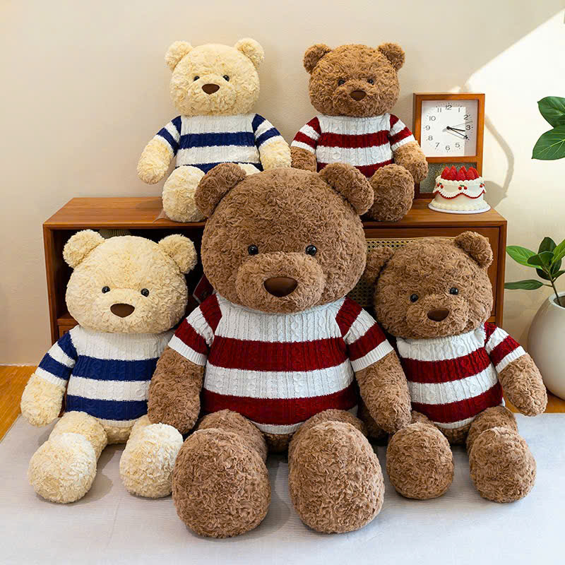 Teddy Lông Xoắn Áo Len Kẻ