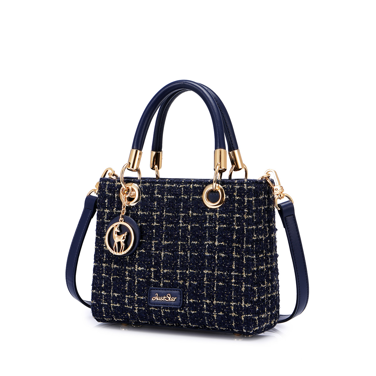 Túi JUSTSTAR Elora tweed cầm tay thanh lịch