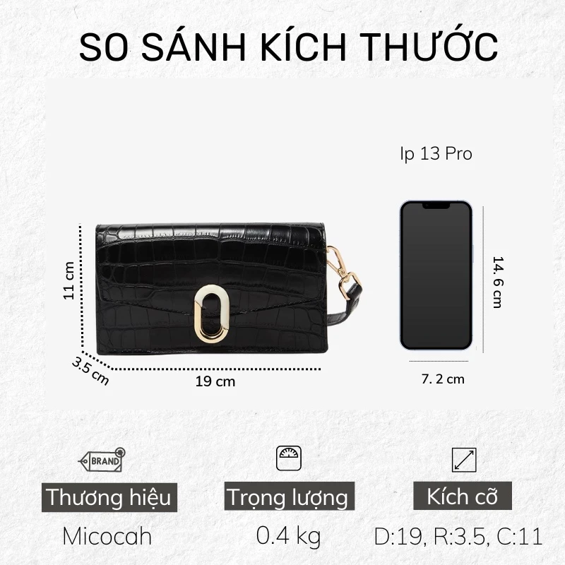 Túi nữ MICOCAH cầm tay đi chơi đẹp sang trọng Hàn Quốc mini Tina Shop EL008