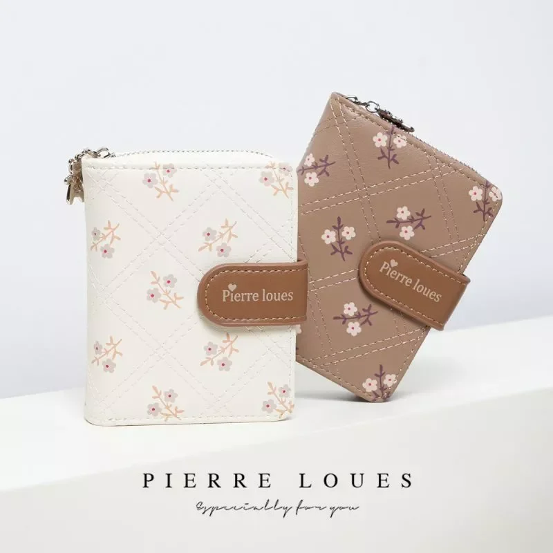 Ví nữ Pierre Loues nhỏ gọn hoạ tiết hoa dễ thương W271