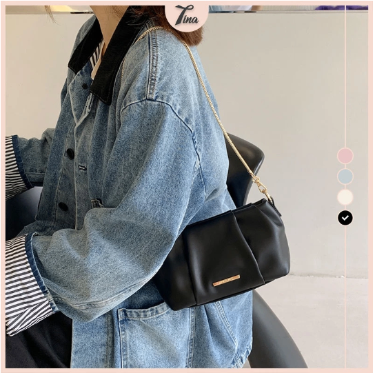 Túi Micocah cầm tay da nhún đeo chéo nữ đi chơi mini đẹp Hàn Quốc Tina Shop M497 NSG623