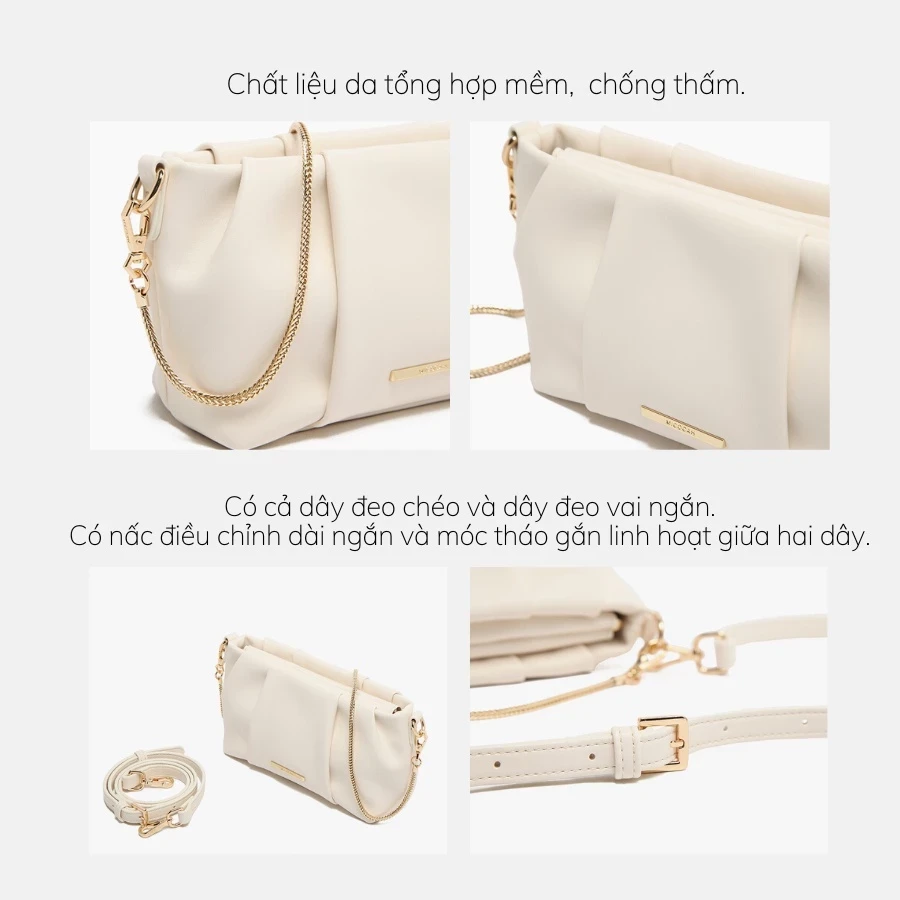 Túi Micocah cầm tay da nhún đeo chéo nữ đi chơi mini đẹp Hàn Quốc Tina Shop M497 NSG623
