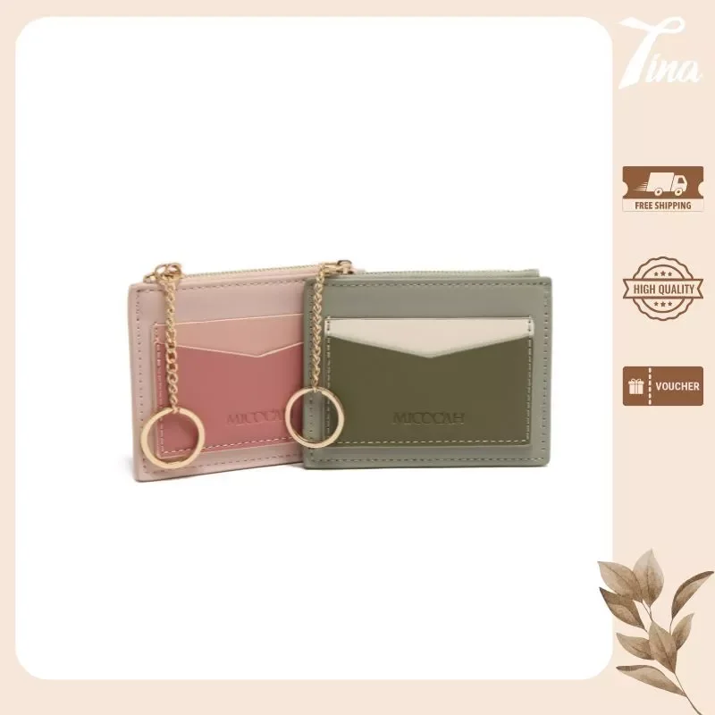 Ví da MICOCAH pu mỏng màu pastel thời trang Hàn Quốc đựng thẻ nữ atm card mini Tina Shop EL002