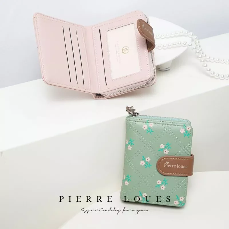 Ví nữ Pierre Loues nhỏ gọn hoạ tiết hoa dễ thương W271