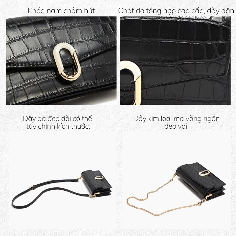 Túi nữ MICOCAH cầm tay đi chơi đẹp sang trọng Hàn Quốc mini Tina Shop EL008