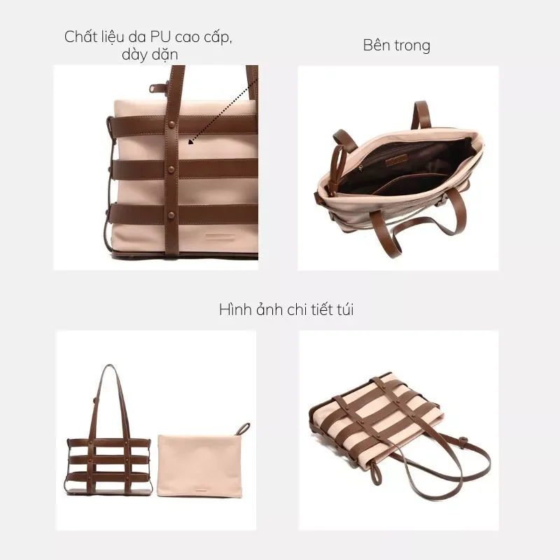 Túi xách lớn MICOCAH Big Tote lưới 2 túi M565 Tina Shop