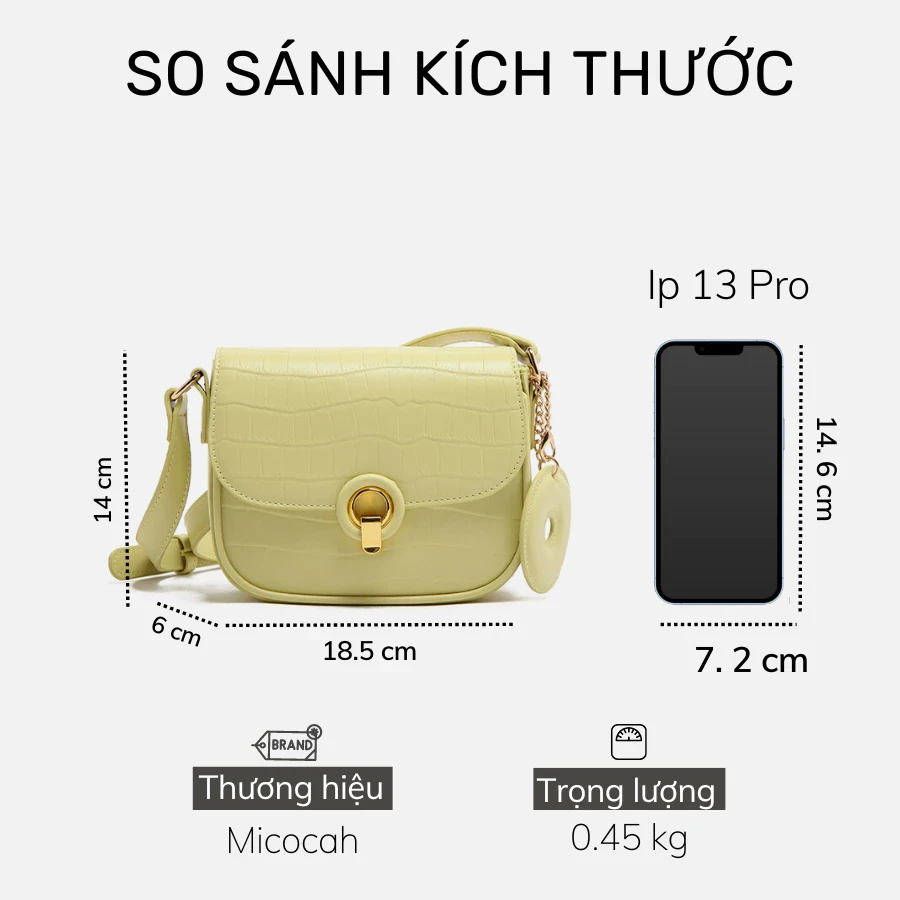 Túi nữ Micocah Doni đeo chéo cá tính Hàn Quốc M514 Tina Shop