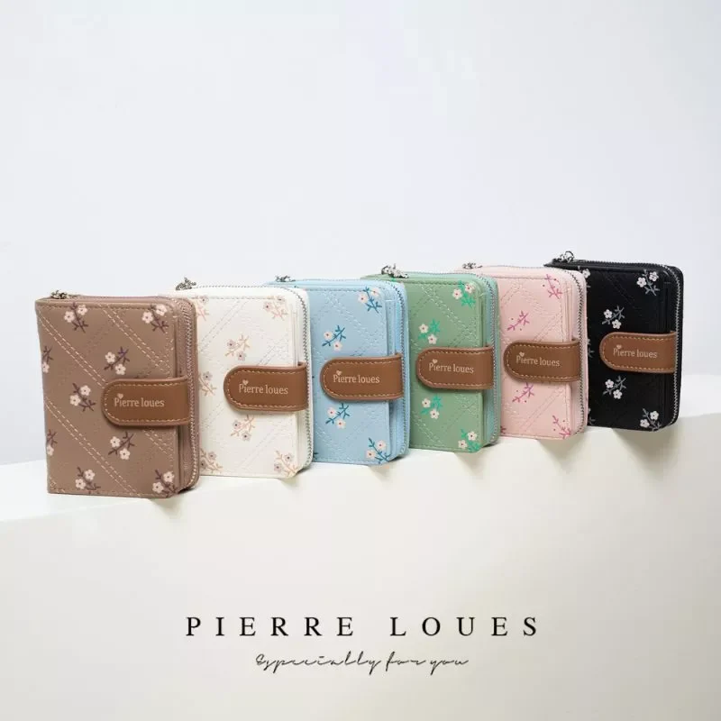 Ví nữ Pierre Loues nhỏ gọn hoạ tiết hoa dễ thương W271