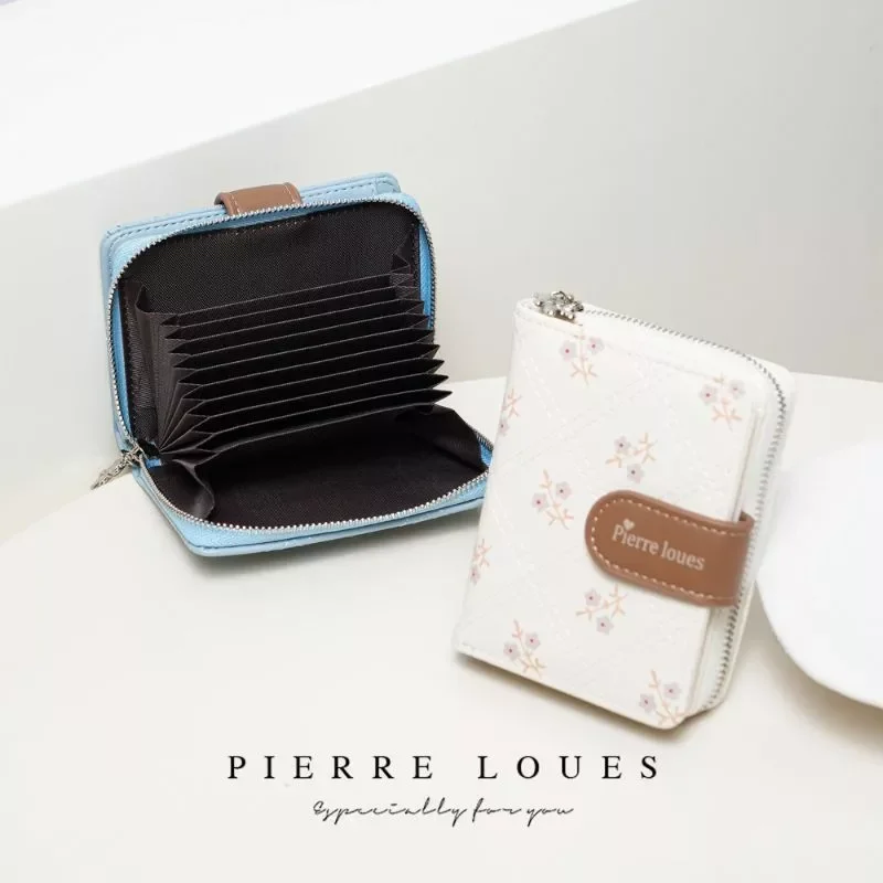 Ví nữ Pierre Loues nhỏ gọn hoạ tiết hoa dễ thương W271