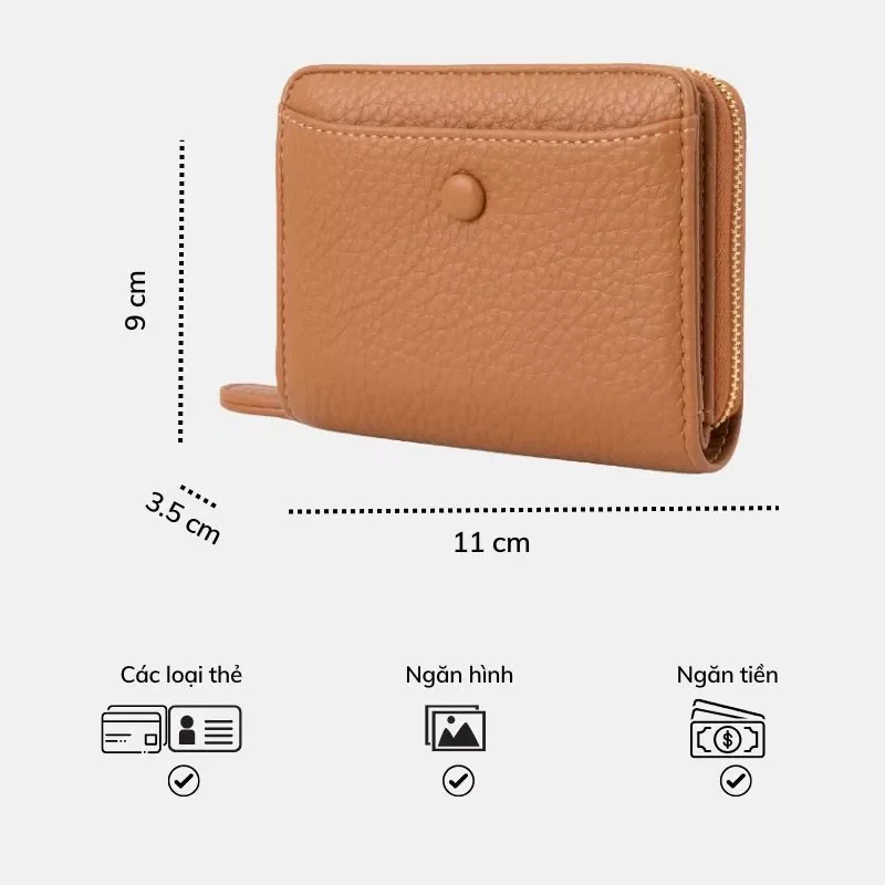 Ví nữ TAILIAN Cora mini nhỏ gọn da mềm đựng thẻ tiền W275