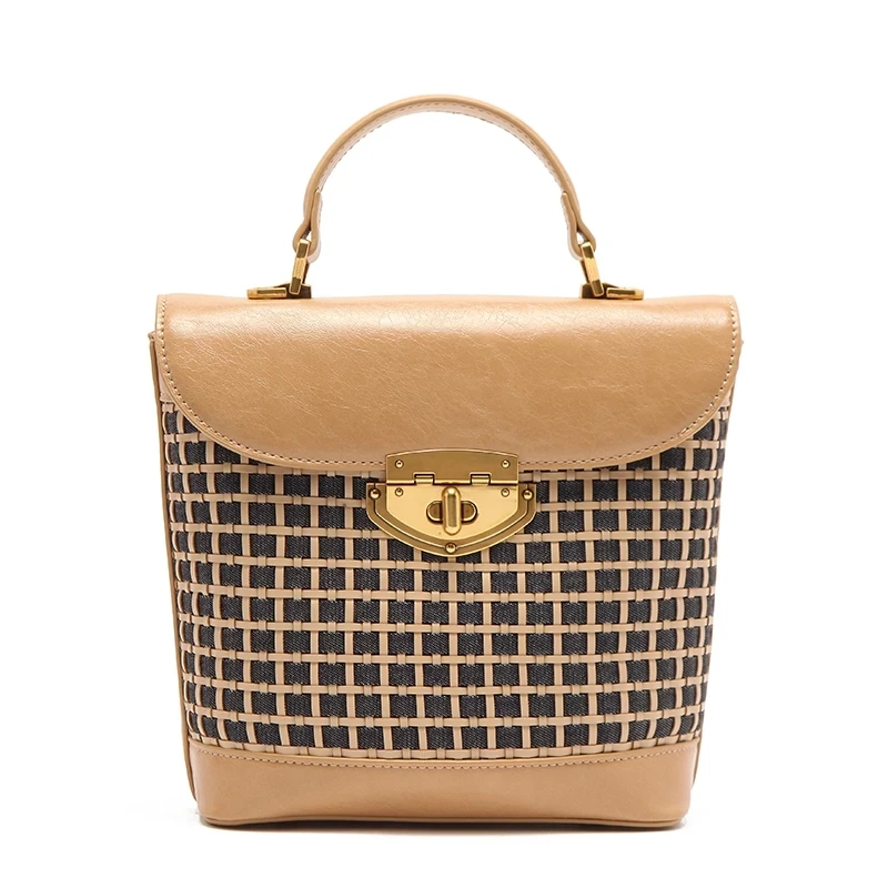 Túi nữ MICOCAH Hasel vintage phối màu cổ điển M604 TinaShop