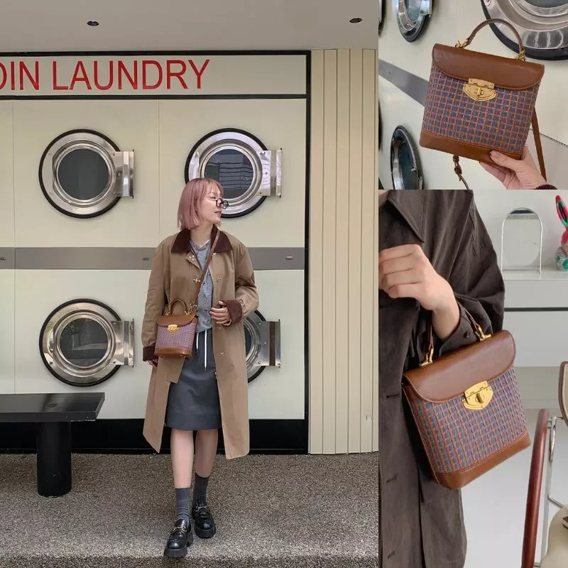 Túi nữ MICOCAH Hasel vintage phối màu cổ điển M604 TinaShop
