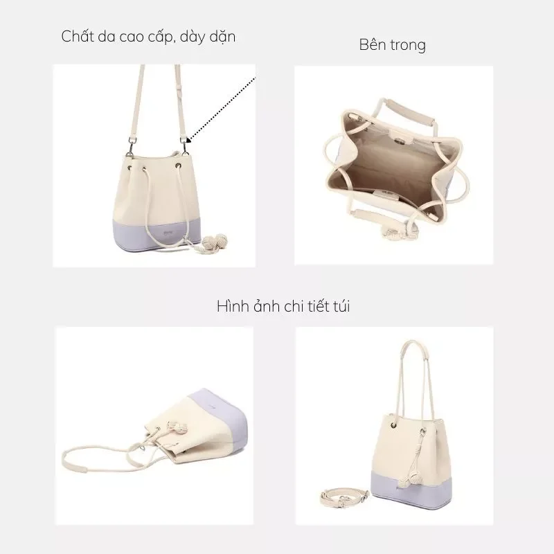 Túi đeo chéo MICOCAH Colette Bucket phối màu ngọt ngào M597